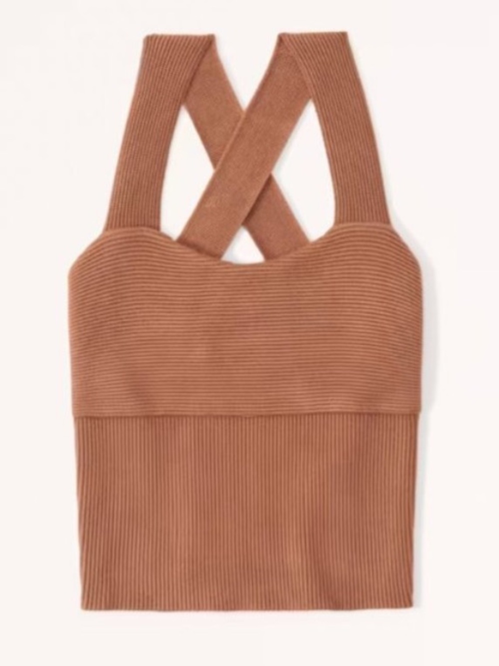 Abercrombie & Fitch brown ottoman cross back tank